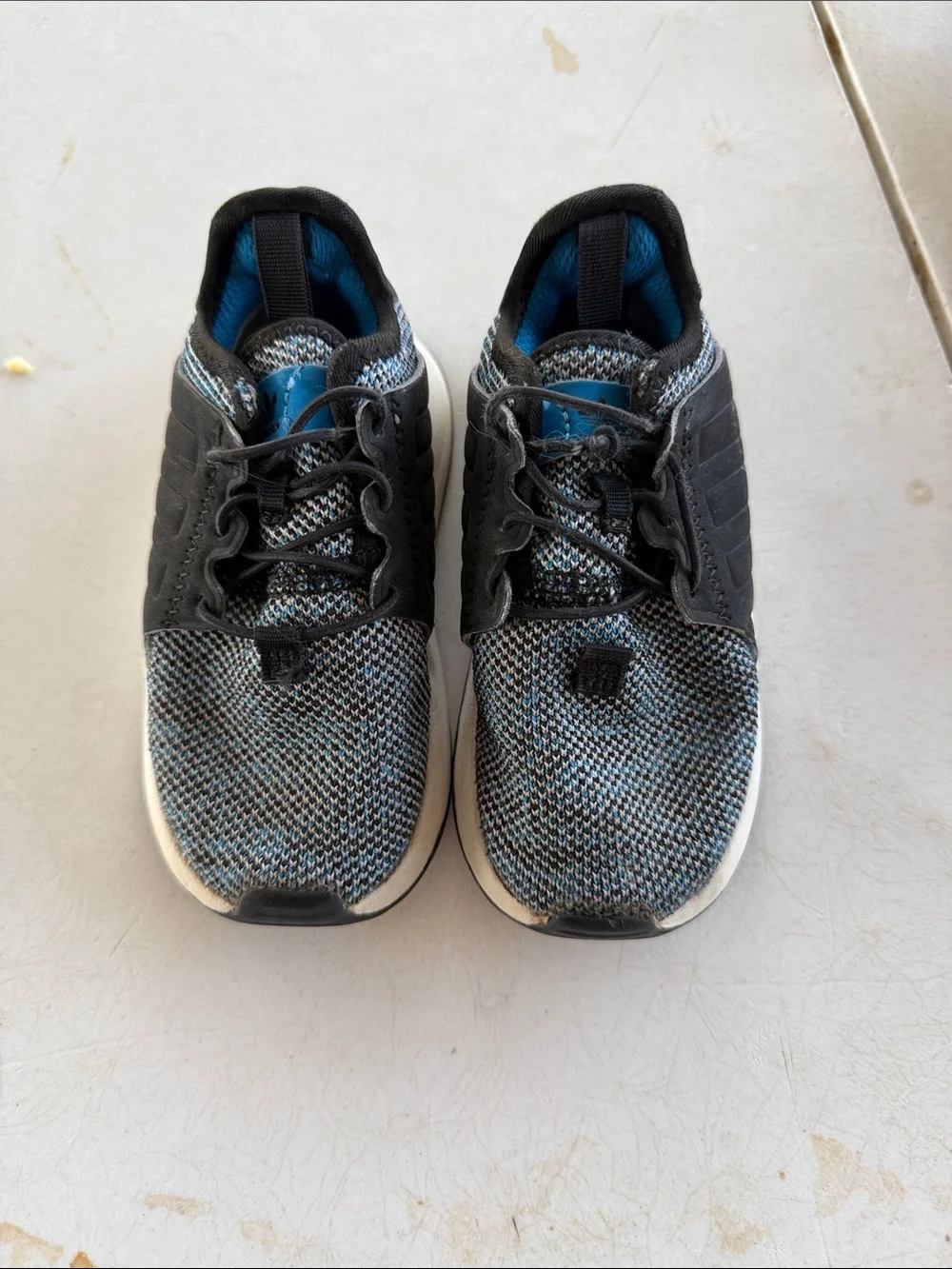 adidas Kids Black and Blue Knit Sneaker